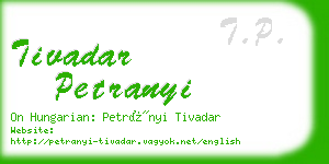 tivadar petranyi business card